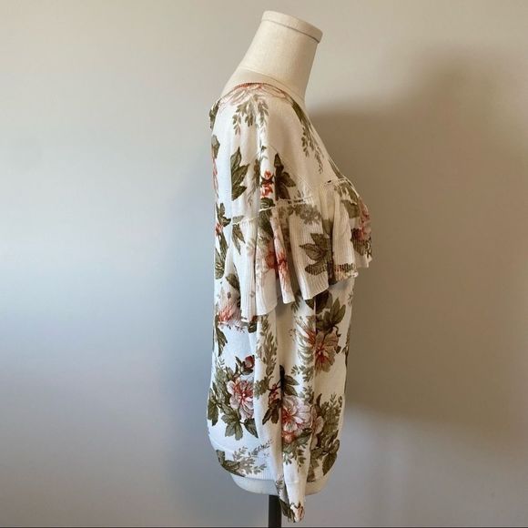 Anthropologie Harlyn Ritchie Floral Ruffle Sweater - Picture 10 of 16
